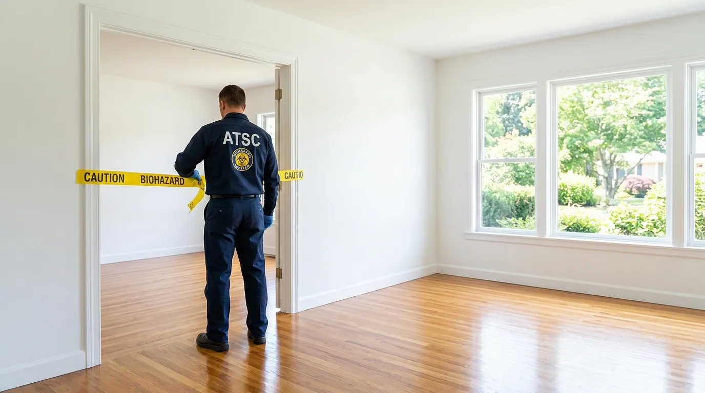 Certified biohazard cleanup crew performing Crime Scene Cleanup in Sun City Center